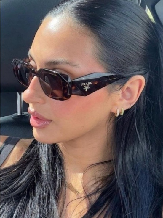 Prada Accessories - PRADA Sunglasses Small Geometric Symbole In Acetate Tortoise PR 17WS